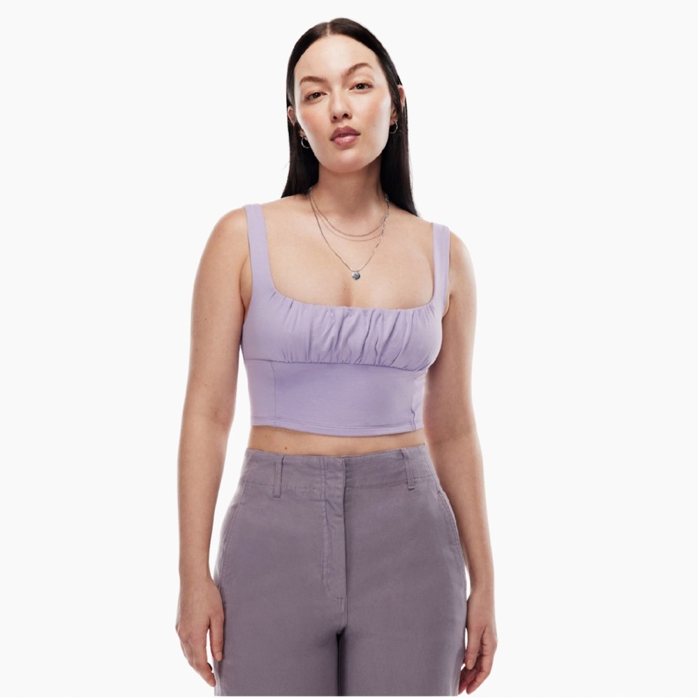 SOLD Aritzia Wilfred Free Ascendant Pant High-Waisted Utility Pants in Purple - Picture 2 of 16